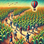 Ballon über Maisfeld